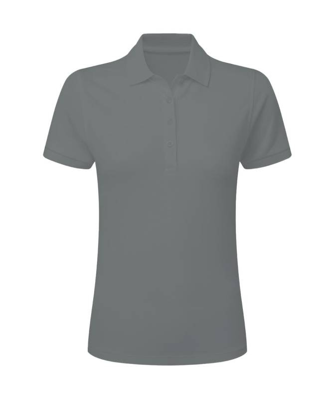 Signature be etiketėmis polo marškinėliai be tamprių marškinėlių moterims, spalva: pilka – SG Signature (1)