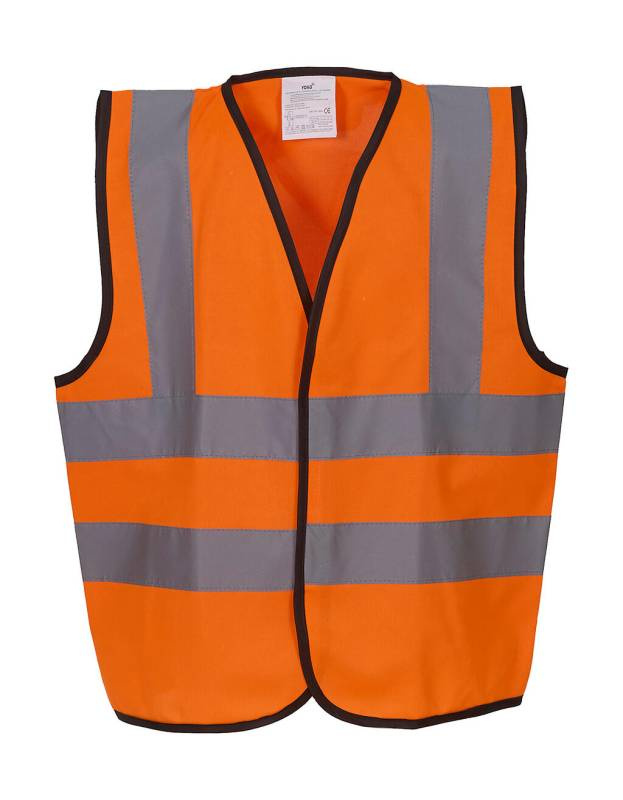Vaikiška liemenė su dviem juostomis ir petnešomis Fluo, spalva: fluorescencinė oranžinė – Yoko (1)