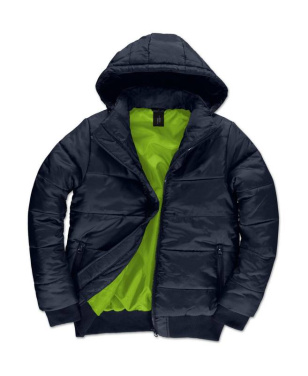 Vyriška striukė su gobtuvu, Tamsiai pilka / neoninė oranžinė – B&C Outerwear (4)