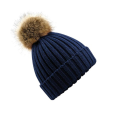 „Fur Pop Pom“ stora kepurė, spalva: tamsiai mėlyna