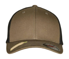„Flexfit Trucker“ perdirbto tinklelio megztinis, spalva: alyvuogių žalia/juoda