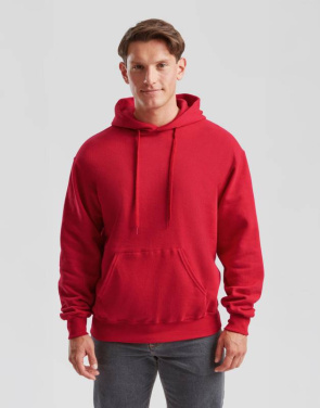 Klasikinis džemperis su gobtuvu, spalva: raudona – Fruit of the Loom (4)