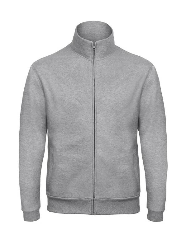 ID.206 50/50 pilnai užtrauktuku megztinis unisex, spalva: pilkas melanžas – B&C, Heather Grey (1)