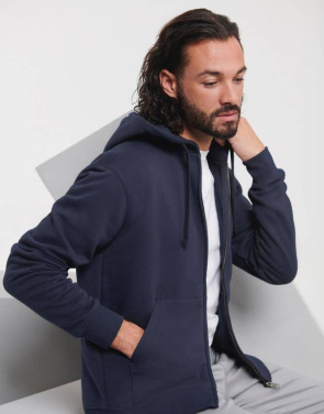 Vyriškas autentiškas gobtuvas su užtrauktuku, spalva: bordo – Russell Athletic, Burgundija (3)
