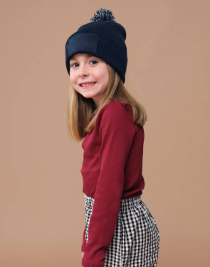 Vaikiška kepurė „Snowstar Patch“, spalva: juoda/ryški karališka mėlyna – Beechfield (3)