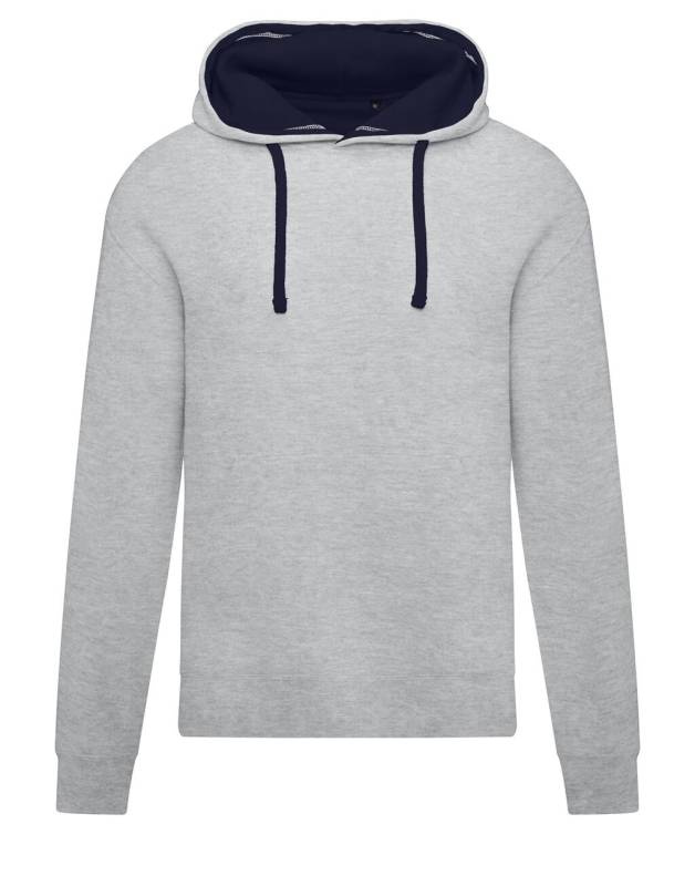 Originalūs kontrastingi vyriški džemperiai su gobtuvu, spalva: šviesiai pilka Oxford/tamsiai mėlyna – SG Originals, Šviesus Oksfordas/Navy (1)