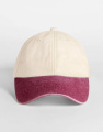 Kontrastingo smailaus profilio vintažinė kepurė su žemu profiliu, Natūrali / vintažinė raudona