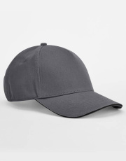 „EarthAware®“ klasės ekologiškos medvilnės 5 panelių „Sandwich“ tipo snapelis, Grafito pilka/juoda