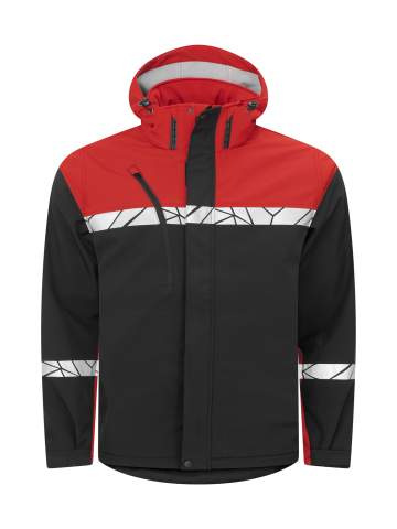 7400 9910-VIZ – softshell striukė, Juoda/Raudona - ProJob (1)
