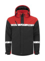7413, PADDED 9910-VIZ – softshell striukė, Juoda/Raudona