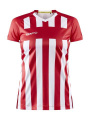Progress 2.0 Stripe – sportiniai marškinėliai (moterims), Ryškiai raudona/balta