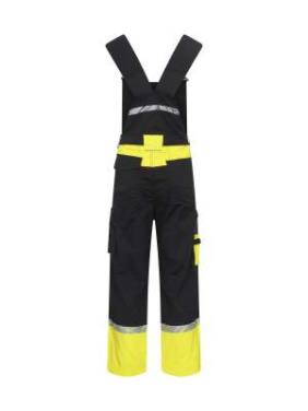 7600 9910-VIZ – dviratininkų šortai su petnešomis, Juoda/Geltona - ProJob (2)