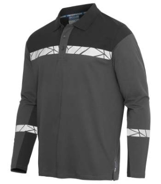 7004 LONG SLEEVE 9910-VIZ – polo marškinėliai, Pilka/juoda - ProJob (2)