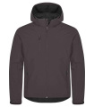 Classic – softshell striukė su gobtuvu, Tamsiai pilka