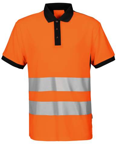 6008 PIQUÉ EN ISO 20471 2 KLASĖ, Oranžinė/juoda – ProJob (1)