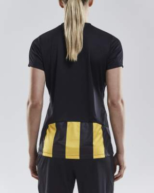 Progress Stripe – sportiniai marškinėliai (moterims), Juoda/Švedijos geltona - Craft (2)