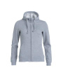 Basic Hoody – džemperis su užtrauktuku (moterims), pilka melanžas