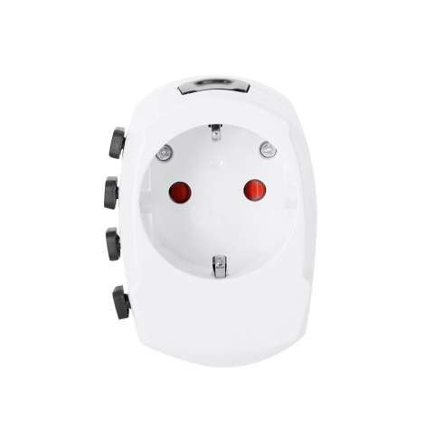 Universalus kelioninis adapteris „Skross“ PRO 3-POLE, Balta – Makito (1)