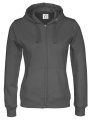 Hood Lady sweatshirt – džemperis su užtrauktuku, Anglies pilka