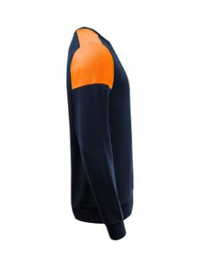 Prime Sweater – džemperis apvalia iškirpte (unisex), Tamsiai mėlyna / neoninė oranžinė - Printer PRIME (3)