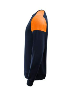 Prime Sweater – džemperis apvalia iškirpte (unisex), Tamsiai mėlyna / neoninė oranžinė - Printer PRIME (4)