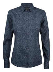 IB37 Poplin Woman – marškiniai, Tamsiai mėlyna gėlė