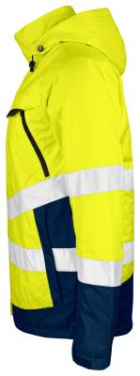 1383 Lined Hi-Vis – striukė, geltona/tamsiai mėlyna – Jobman (2)