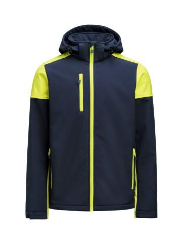 Prime – softshell striukė (vyrams), Tamsiai mėlyna / neoninė geltona - Printer PRIME (1)