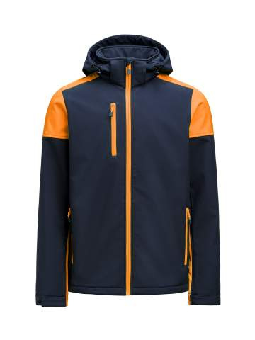Prime – softshell striukė (vyrams), Tamsiai mėlyna / neoninė oranžinė - Printer PRIME (1)