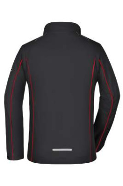 Moteriška softshell striukė su užtrauktuku, juoda/raudona – James & Nicholson (4)