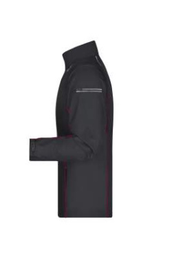 Vyriška softshell striukė su užtrauktuku, juoda/raudona – James & Nicholson (2)