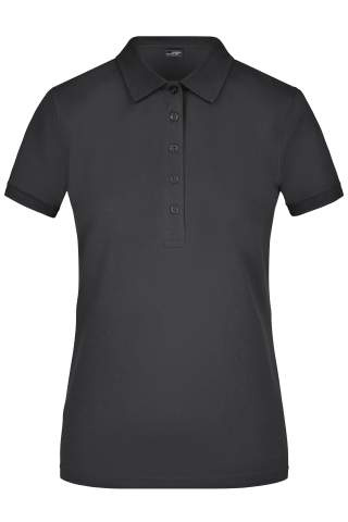 Moteriški elastiniai polo marškinėliai, juoda – James & Nicholson (1)