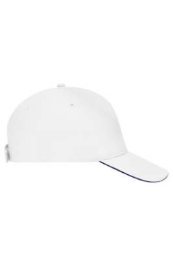 5 panelių kepuraitė su kontrastiniu snapelio apvadu, balta/tamsiai mėlyna - Myrtle Beach (3)