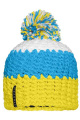 Nerta kepurė su bumbulu, geltona/Ramiojo vandenyno/balta