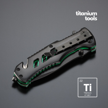 Titanium-coated Steel Optima Maxi Set: daugiafunkcis įrankis, gelbėjimo peilis ir kišeninis peilis, žalia, papildomas vaizdas 4