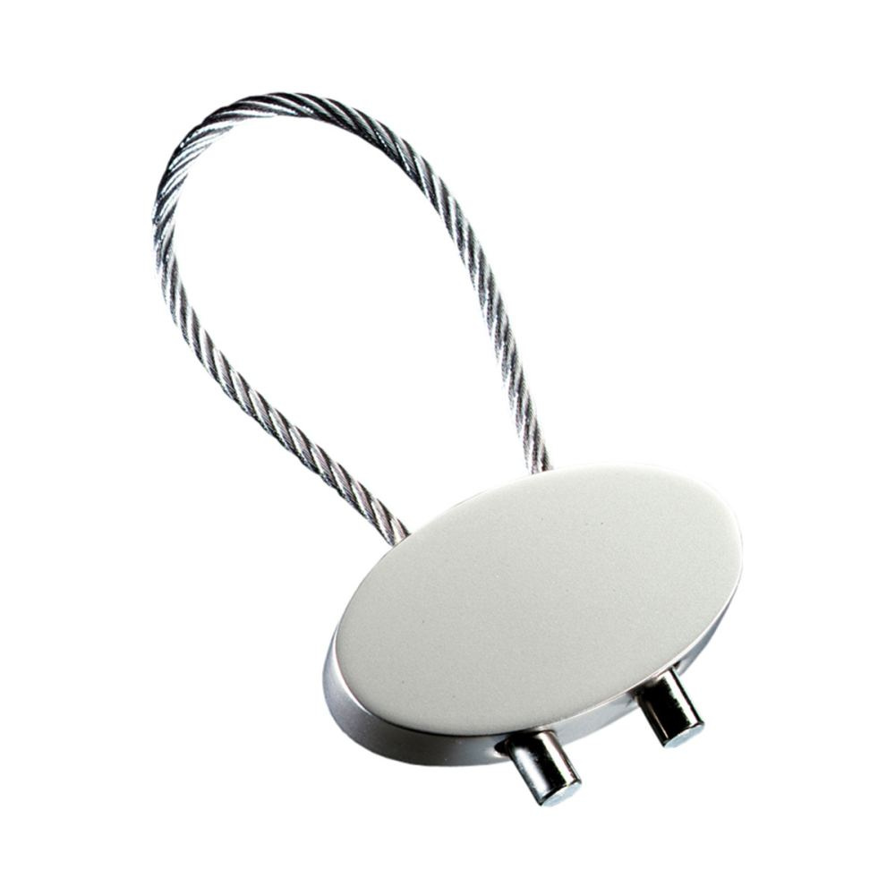 Ovalus raktų pakabukas RE98-CABLE – matinė sidabrinė (1)