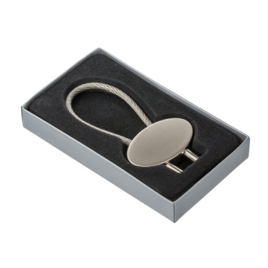 Ovalus raktų pakabukas RE98-CABLE – matinė sidabrinė (3)