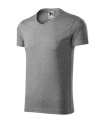 MALFINI Slim Fit V-neck - marškinėliai vyrams, tamsiai pilkas melanžas
