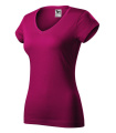 MALFINI Fit V-neck - marškinėliai moterims, fuksijos raudona