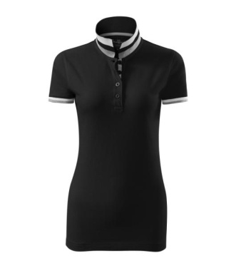 MALFINI Premium Collar Up – Polo marškinėliai moteriški, juodas, XS, gaminio vaizdas (2)