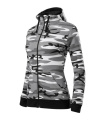 MALFINI Camo Zipper - džemperis moterims, kamufliažinė pilka