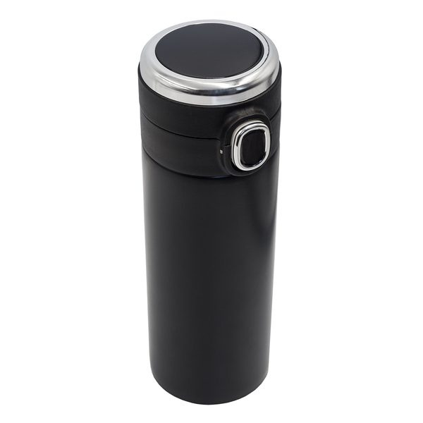 420 ml „Bounce“ termo puodelis su termometru, juodas, gaminio vaizdas (1)