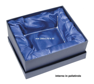Mėlyna satino dėžutė, mėlyna 240 × 210 × 75 mm, gaminio vaizdas (2)