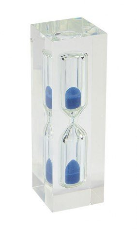 Smėlio laikrodžio plexi mėlynas smėlis - aukštis 8 cm, gaminio vaizdas (1)