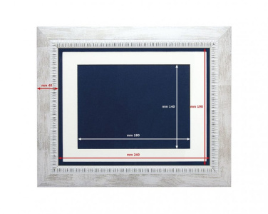 Karnizas bianco/argento per targa 12 × 16cm, gaminio vaizdas (2)