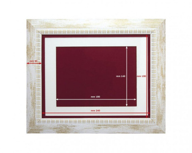 Karnizas bianco/oro per targa 12 × 16cm, gaminio vaizdas (2)