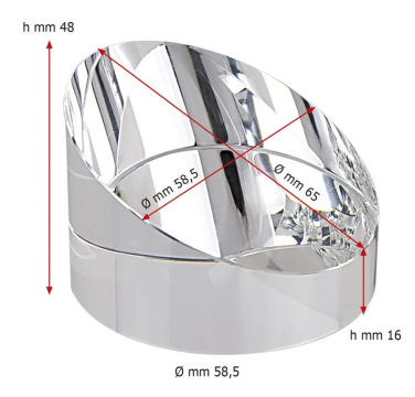 Balto kristalo popieriaus svoris, d=60 × 45 mm, gaminio vaizdas (2)