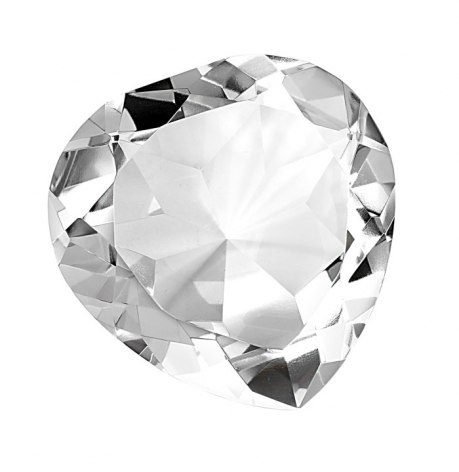 Širdis balto stiklo indelyje, skersmuo 100 mm, gaminio vaizdas (1)