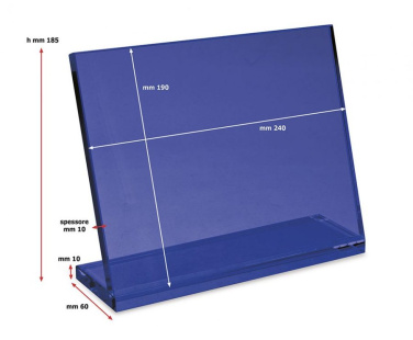 Mėlynas stiklo pagrindas mėlynas stiklas 240 × 190 × 10 mm, gaminio vaizdas (2)