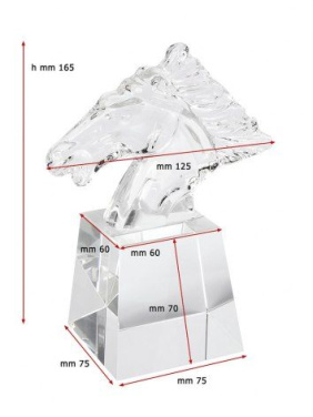 Apdovanojimo trofėjaus formos arklio galva su pagrindu, 80 × 80 × 75 mm, gaminio vaizdas (2)